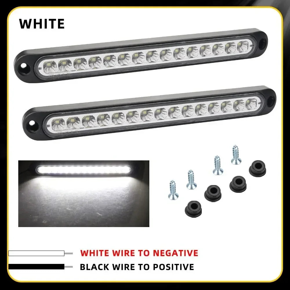 Universal 15 LED Trailer Light Bar 12-24V Brake Light with Sequential Flow Signal Turn Signal Lights for Truck Pickup Boat Amagi