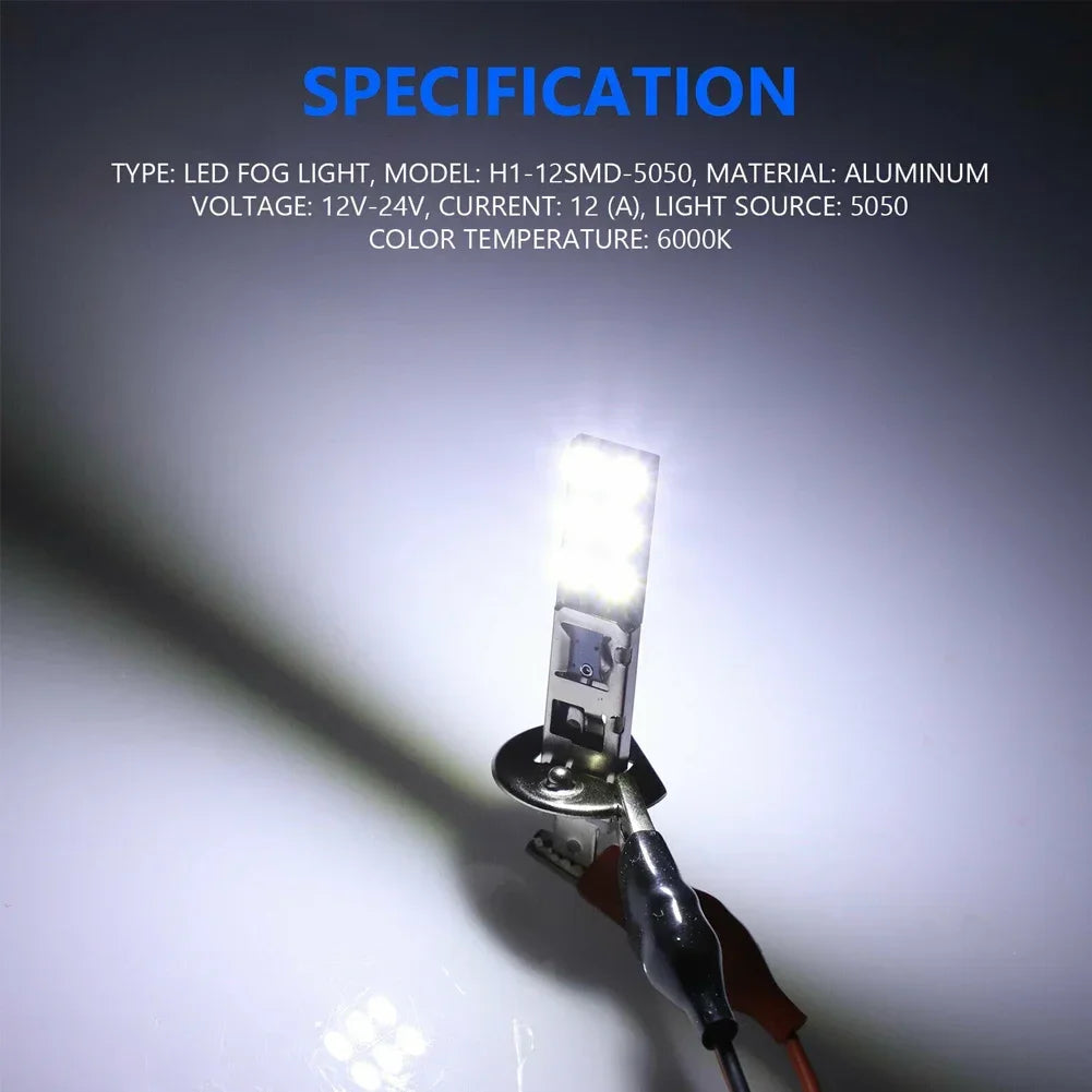 Upgrade 2PC NEW H1 6000K Super White 55W LED Headlight Bulbs Kit Fog Driving Light Voiture Wholesale Quick Delivery CSV Amagi