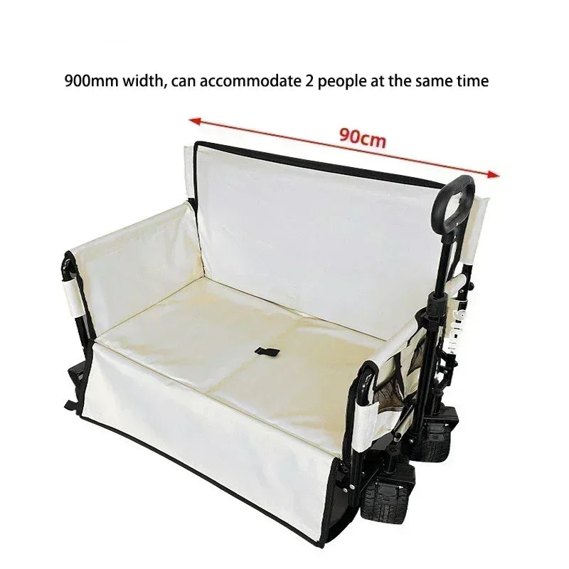 Collapsible Folding Utility Beach Cart Wagon Heavy Duty Large Capacity Fold Wagon Ourdoor Trolley Portable Garden Camping Cart