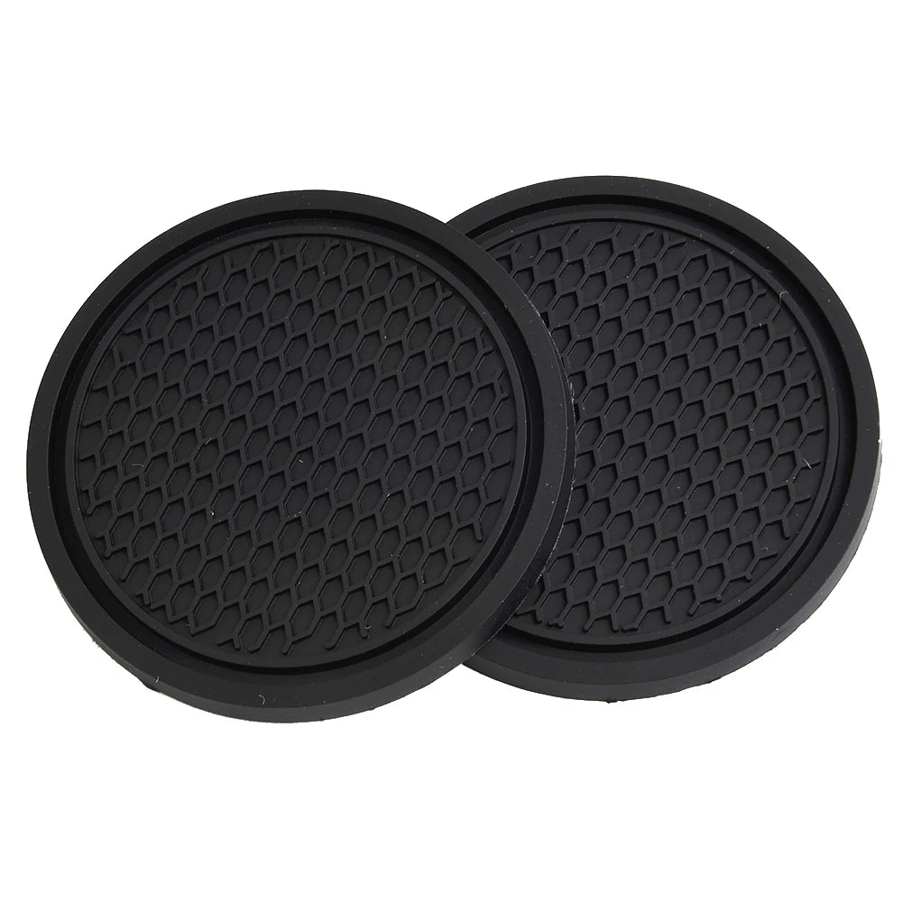 2 Pcs Black Car Auto Cup Holder Anti Slip Insert Coasters Pads For Car Interior Decoration Car Styling Accessories
