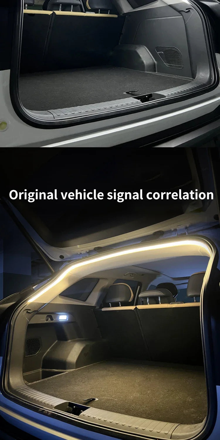 Car High Brightness Trunk Lighting Ambient Light Interior Decoration LED Wiring Free Automatic Sensing Tailgate Strip Amagi