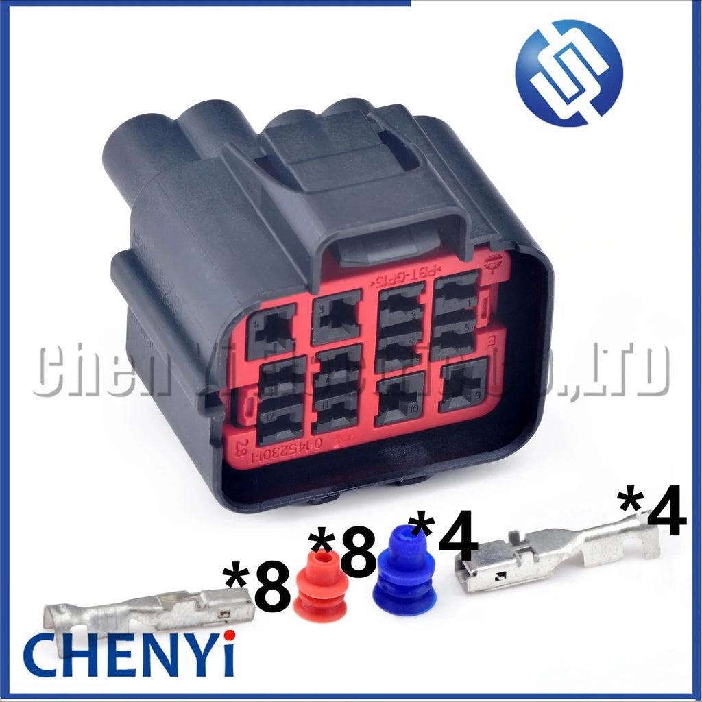 12 Pin Auto waterproof connector parking sensor Headlight assembly harness plug 145229-1 1452303-1 For Ford Volvo Cadillac Jeep