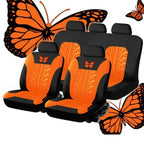 Car Seat Covers Set Universal Fit Most Cars with Butterfly Pattern Tire Track Detail Styling Protector Covers for the Car Amagi