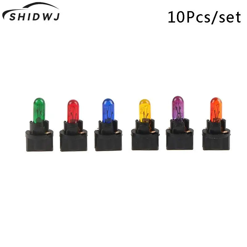 10Pcs T5.5 Led Bulb1.2W Car Interior Lights Dashboard Heating Indicator Wedge Auto Instrument Lamp air conditioning lamp 12V