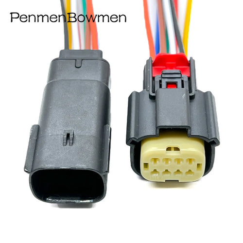 1 Set 8 Pin Auto Headlight Light Engine Electrical Connectors Female Male Wire Harness Plug For Ford Buick 33472-0801 33482-4801
