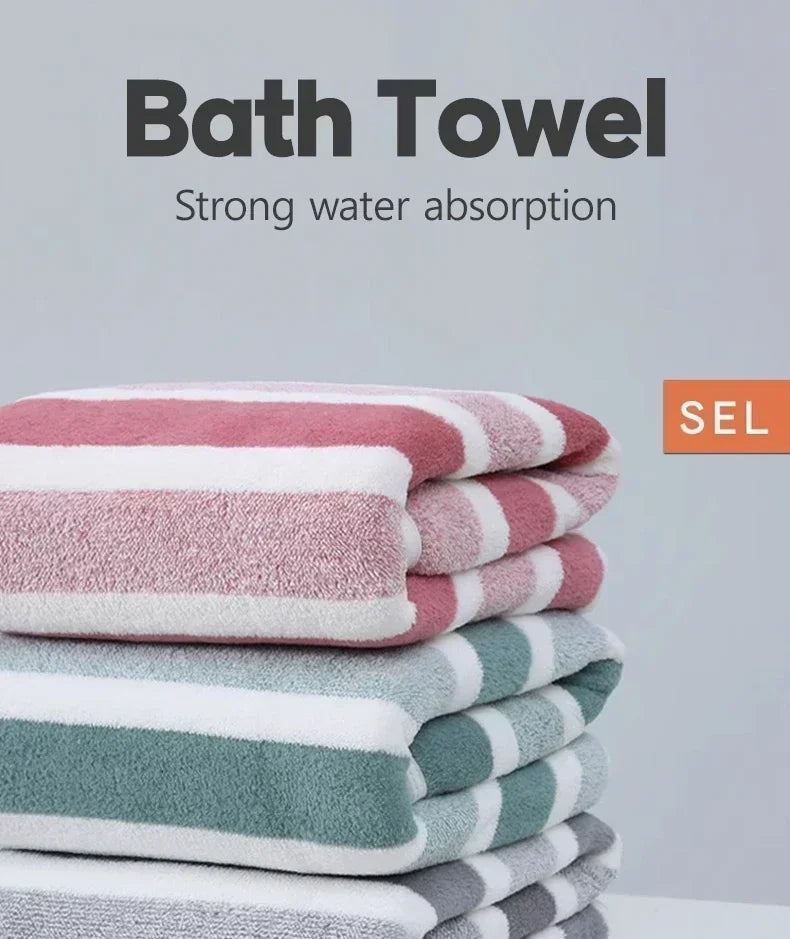 Car Large Coral Fleece Towel Set Soft and Absorbent Adult Shower Contemporary Striped Super Soft Quick-Dry Towels Bath Amagi