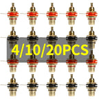 4/10/20PCS RCA Plug & Jack Set, Brass Gold-Plated Audio Connectors for Preamp, DIY Projects, Home Theater Sound Systems