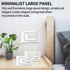 Brazil Standard Wall Socket (Type N) with Type‑C USB, 3‑Gang Wall Switch, Tempered Glass Panel, Stable Power for Home/Office