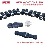 5/20Sets GX16 M16 QL16 16MM Aviation Plug&Socket:Male Female Docking Back Nut Panel Mounted Connector with 2/3/4/5/6/7/8/9 Pins