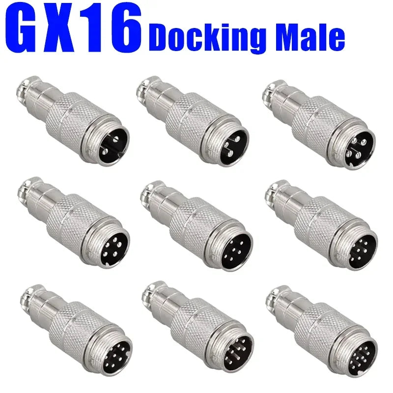 GX12 GX16 GX20 Aviation Connector Plug Socket Set, 2–15 Pin Male Female Circular Docking Connector for Electrical Equipment
