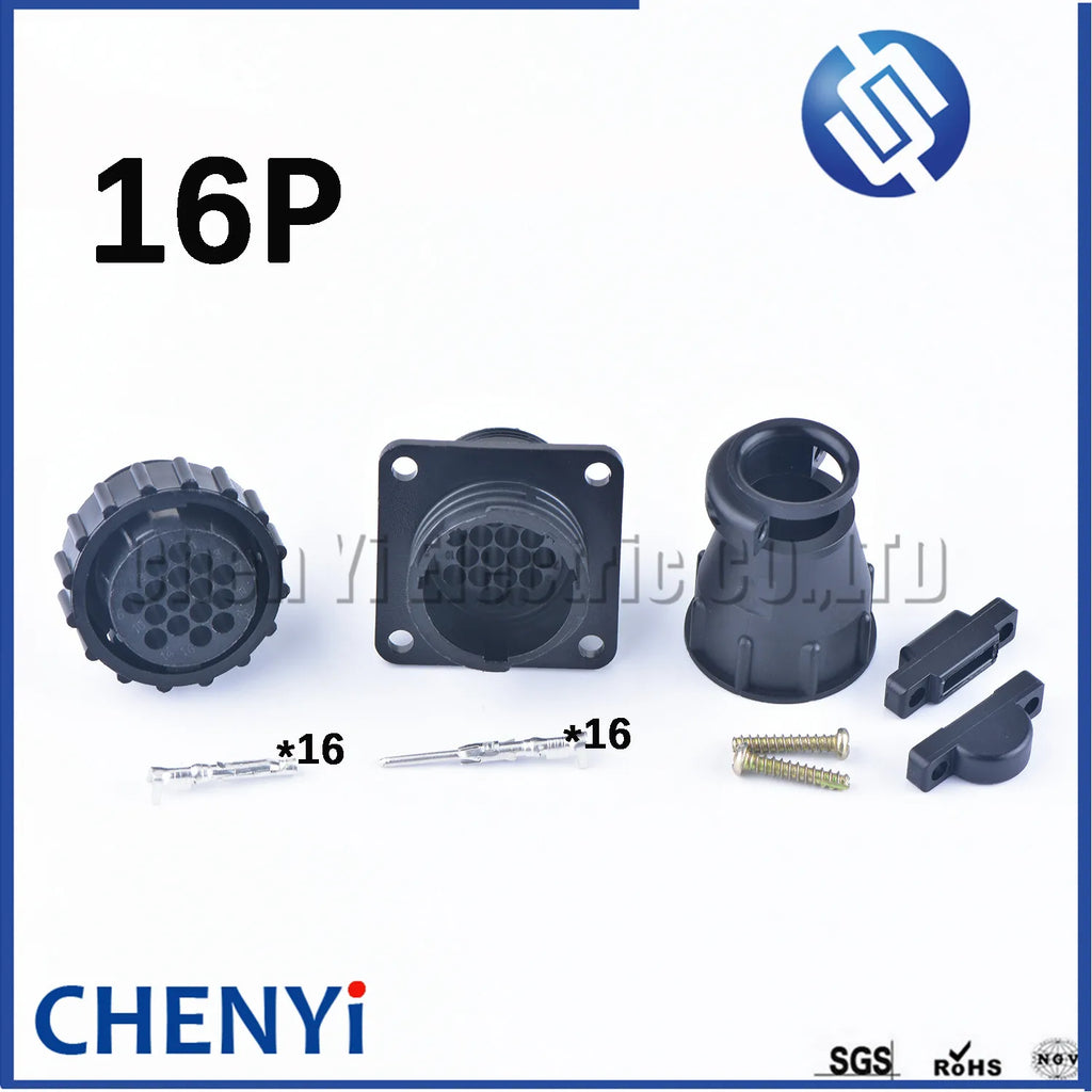 16 Pin diagnostic Connector Automobile Male Female History Password aviation Plug And Tail Clamp 206036-1 182916-1 206070-8