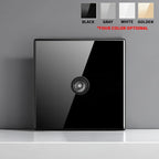 European British French Standard Tempered Glass Switch Socket with Indicator Light , Self-Reset 1 2 3 4 Gang Wall Panel Outlets