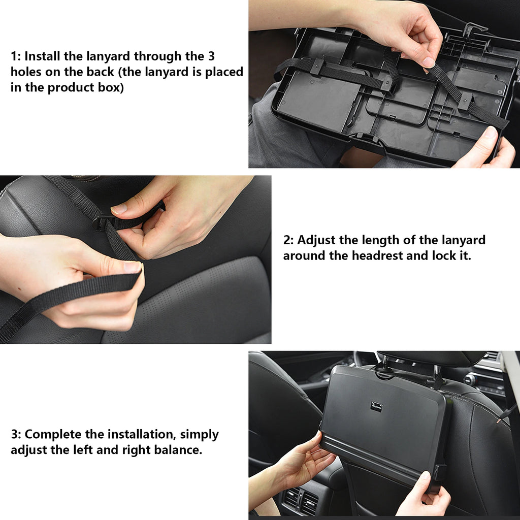 Car Tray Shelving Dining Car Auto Seat Back Tray Multi-Function Foldable Practical Small Table Food Drinks Holders Accessories