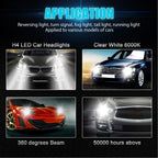 H4 Super White LED Headlight Bulb 6000-6500K High Low Beam LED Headlight IP67 Waterproof Auto Headlight 4000LM 80W 12V Amagi
