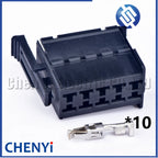 10 Pin Auto Wiring Connector AC Assembly Car Plastic Housing Modification Socket Plug 1-929505-4 929504-1 929504-4