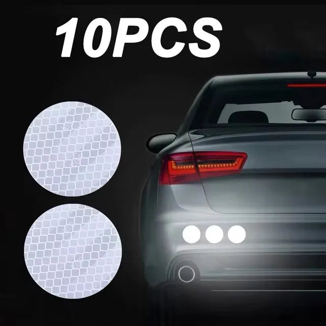 10pcs/set Car Bumper Reflective Safety Strip Stickers Car Reflective Sticker Reflective Warning Safety Tape Stickers Decals