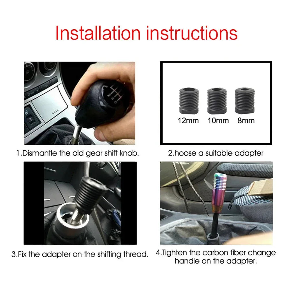 Universal 8.5cm Manual Car Gear Shift Knob Aluminium Alloy Racing Automatic Shift 7 Color Gear Shift Knob Auto Transmission amag