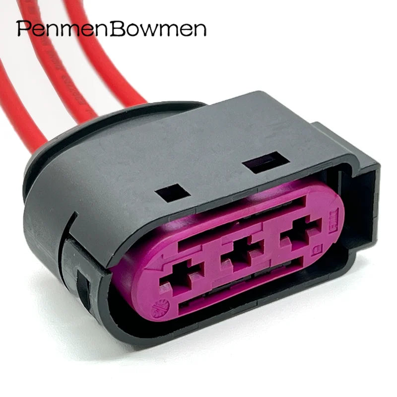 1 Set 3 Pin Car Battery Box Electrical Cable Connectors Waterproof Female Wire Harness Plug For Bora Golf Jetta 1J0937773