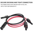 Solar PV Extension Cable Black Red 6mm² 10AWG Wire with DC Male Female Connector Waterproof Plug for Solar Panel System