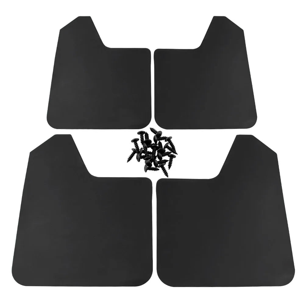 4pcs Fender Mud Car Auto Pickup Truck Plastics Flaps Mudguards Splash Guards Black/red Front And Rear Mudguard Mudflaps
