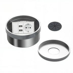 Embedded Hidden Ground Plug Flush Design Stainless Steel Compressive Anti-Rust Anti-Corrosion Home Office Indoor Socket Outlet