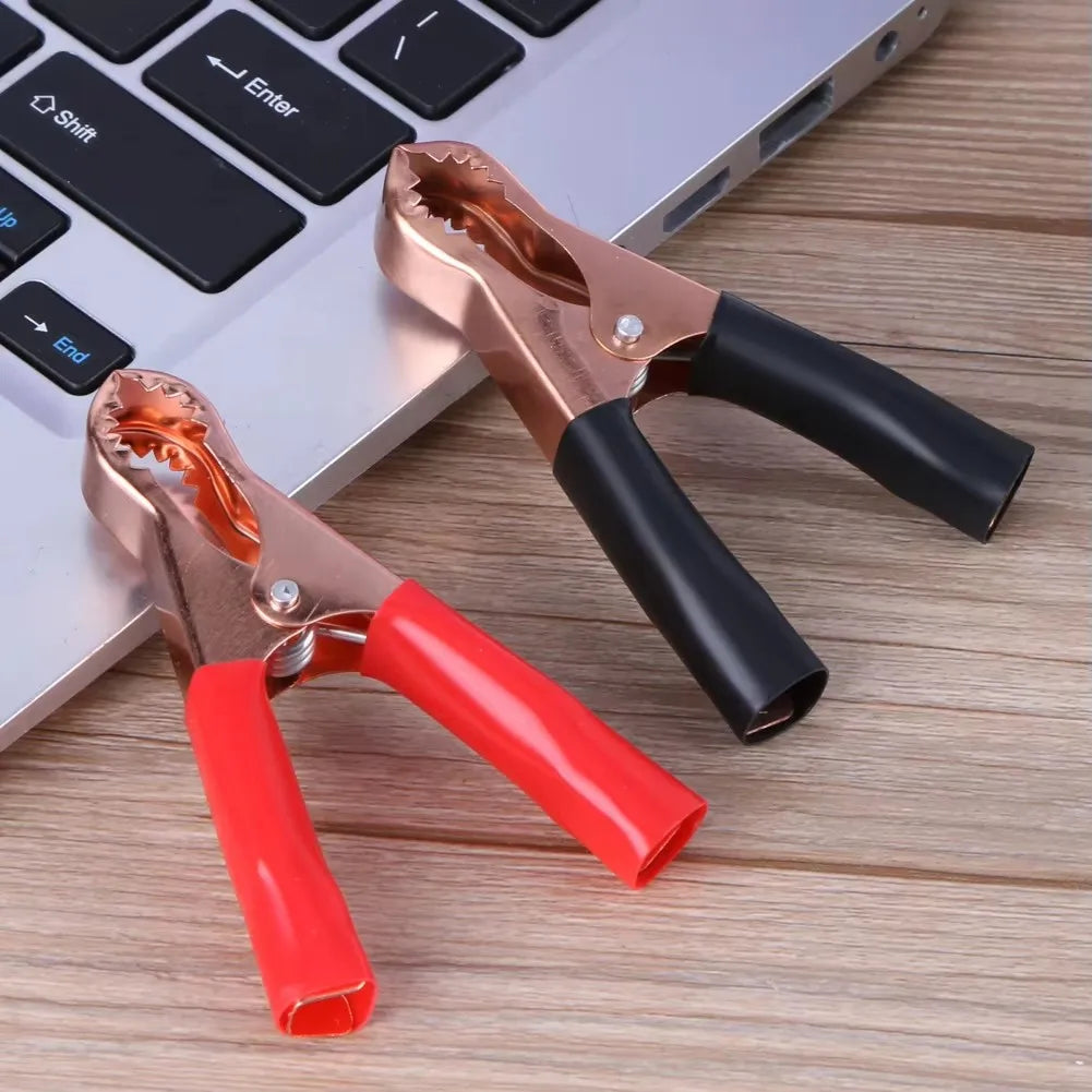 10/2pcs MINI Battery Clip Car Grounding Wire Crocodile Clip Power Clip Full Sheath Fish Clips 70MM Connectors Alligator Clips