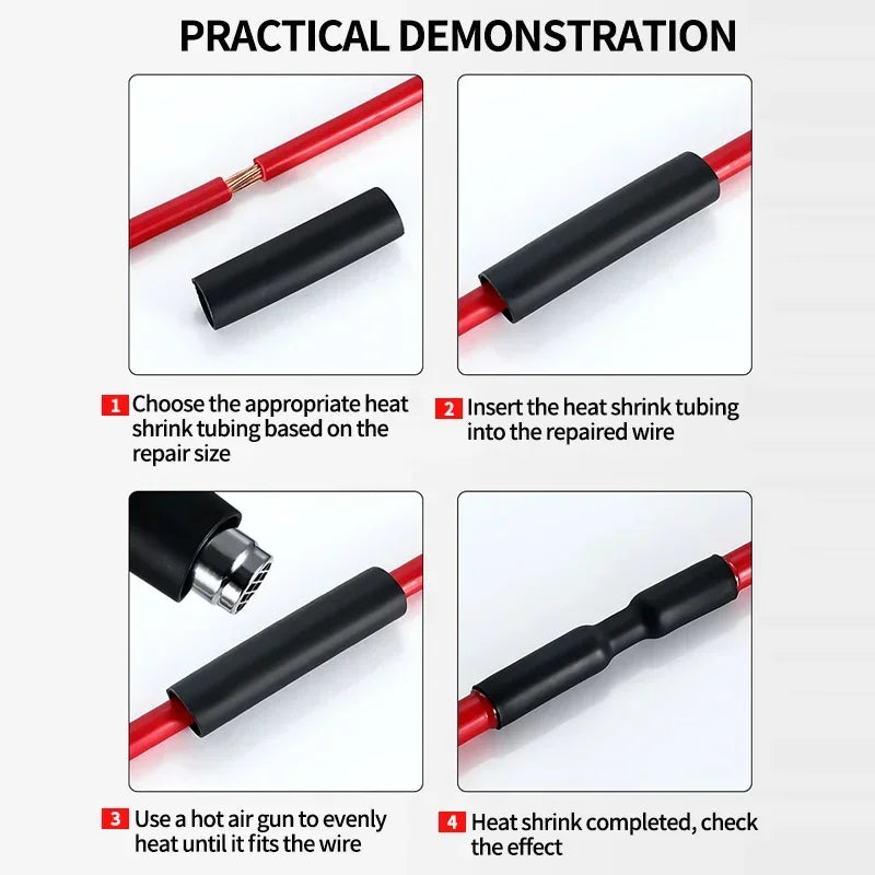 5Meter 4:1 Heat Shrink Tube with Glue Thermoretractile Heat Shrinkable Tubing Dual Wall Heat Shrink Tubing 4 6 8 12 16 20 24 32