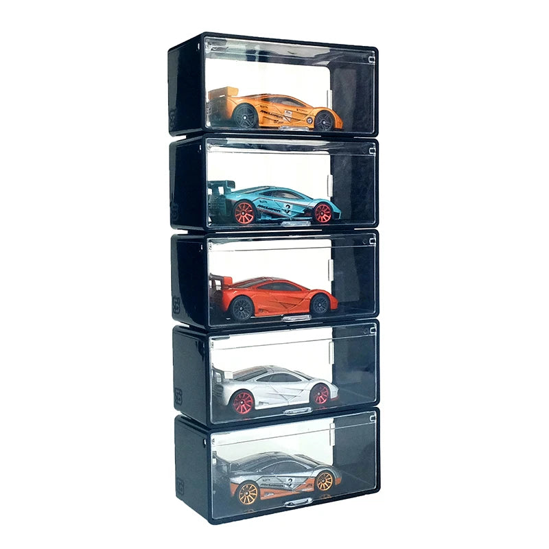 1Pcs Transparent Dustproof Stackable Storage Box Without Car Diecast Model Car Display Box Children Alloy Car Model Storage Box