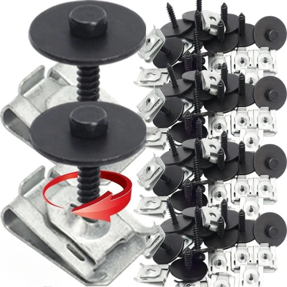 20/1set Bumper Cover Fender Splash Guard Screw and U-Shape Self-Locking Nut Kit for BMW Bumper Repair Kit 07146951655