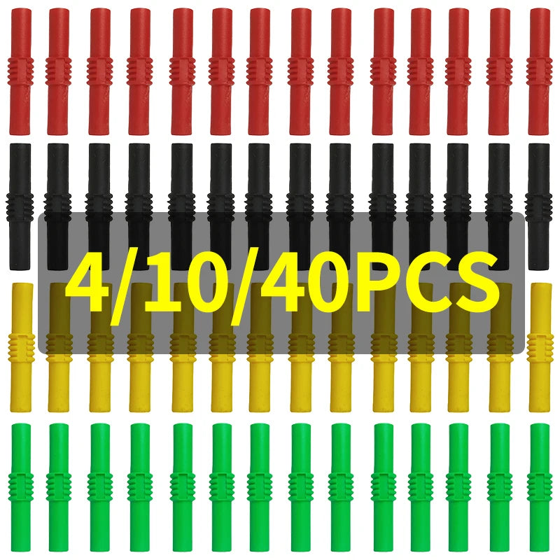 4-40PCS Gold-Plated Female Stackable Banana Jack Connectors,Metal Extension Couplers for Binding Posts and Electrical Test Leads