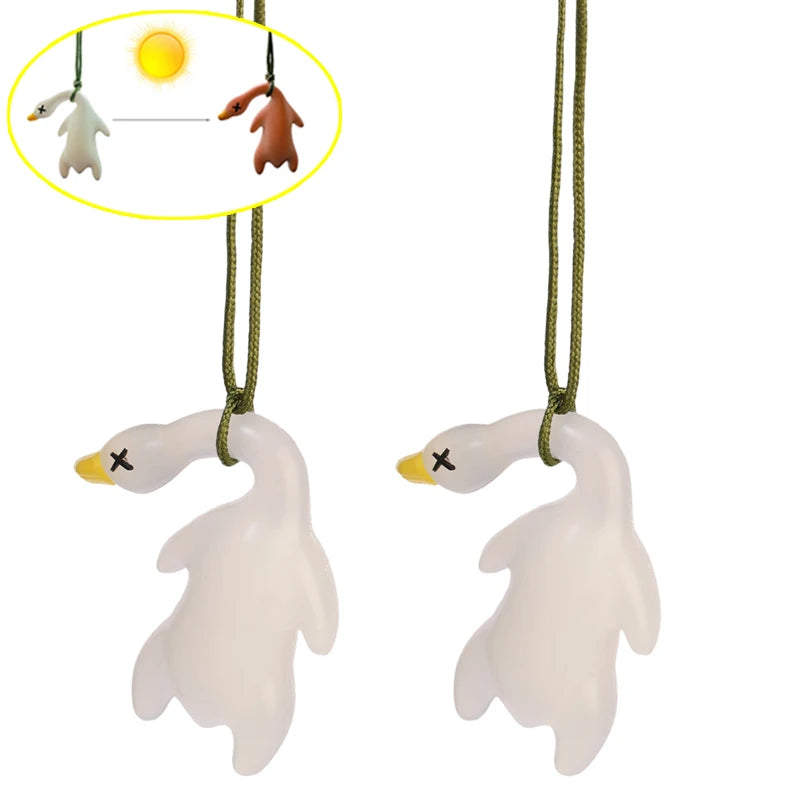 10/1PCS Cartoon Cute Anime Color-Changing Roast Duck Pendant Diy Kawaii Car Accessories Keychain Back Packaging Accessories Gift