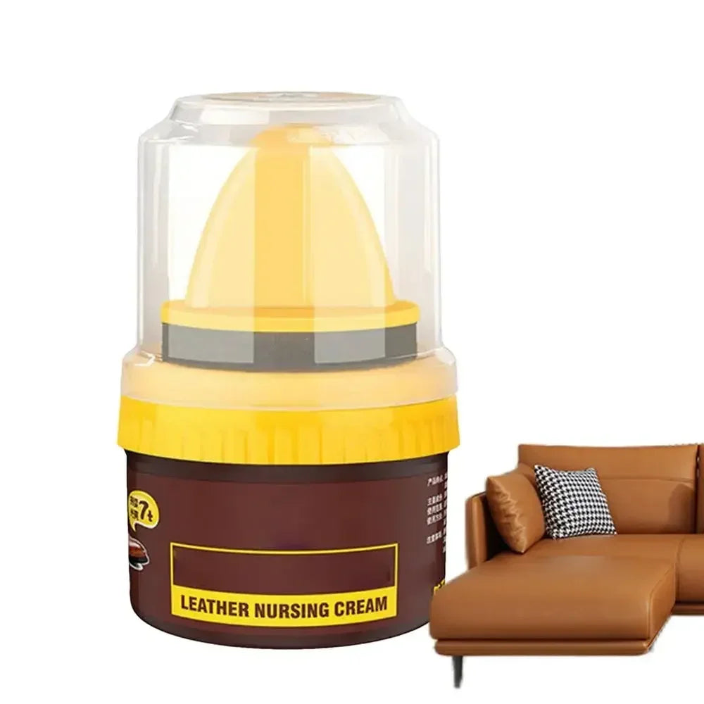 Car Leather Cleaning Cream Interior Seat Maintenance Care Oil with Sponge Brush Sofa Bags Shoes Back to Gloss Polisher Cleaner