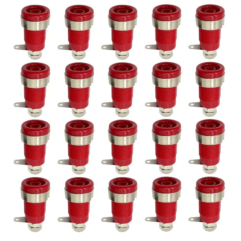 20PCS 4mm Banana Socket 32A Panel Mount Female Connectors, Insulated Safety Binding Post Jacks, 5 Colors for DIY Projects
