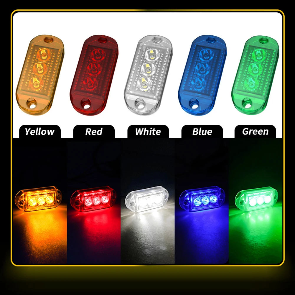 1PC LED Clearance Light Side Marker Truck Trailer Lorry Lamp Red White 12V 24V Oval Front Rear Clearance Indicator Lamp Car Part