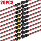 10 Pairs 2Pin Way Wire Harness Waterproof Electrical Auto Connector Male Female Car Plug Connector for Car Motorcycle Truck