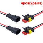 2 Pin Way Plug Waterproof Automotive Car Wire Electrical Connectors Plug with Wire for Car Motorcycle Scooter Marine 2/10pcs