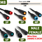 5/20/100 PCS M6 M8 Julet Sensor Waterproof Electric Bicycle Butt Joint Plug Male Female Ebike Display Cable Connector With Wire
