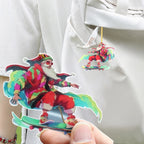 2024 New Christmas Car Pendant Rearview Mirror Pendant Keychain Pendant Fashion Cool Santa Claus Charm Decoration Accessories