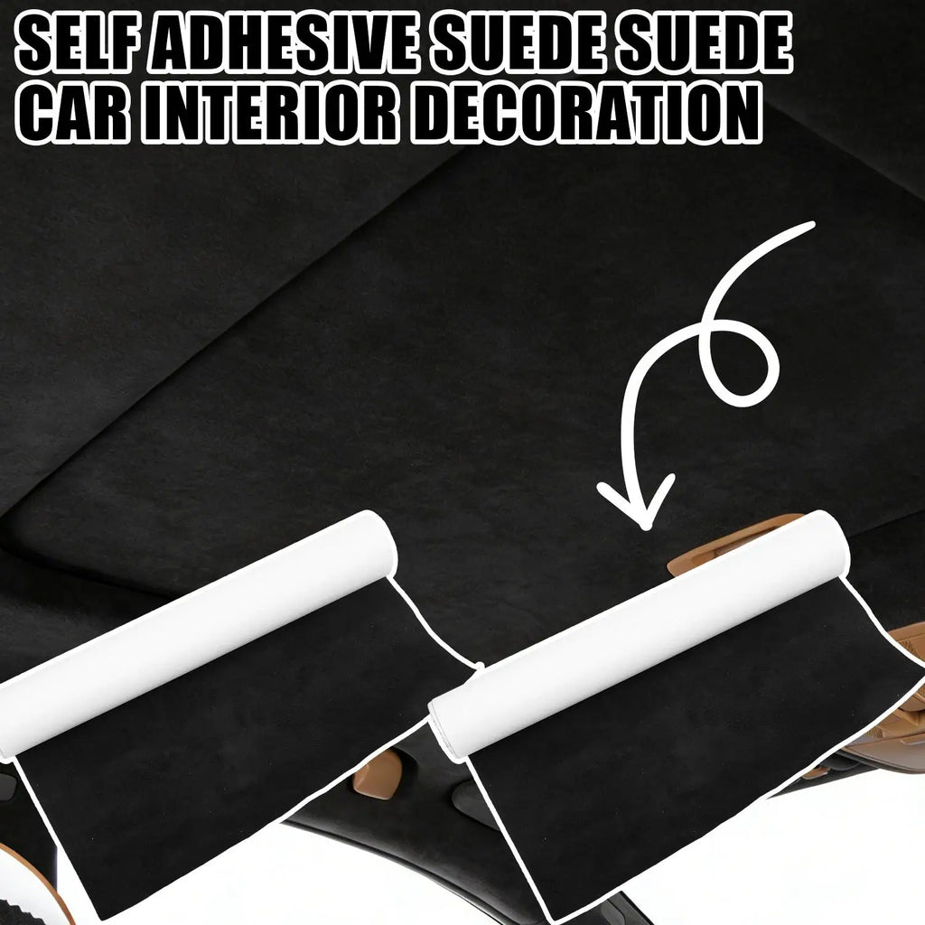 Car Self Adhesive Suede Fabric Sheet Rolls Sticker on For Interior Line Drawers Jewelry Box Faux Suede Wrap Film Sticker Stretch