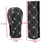 2 in 1 Set Car Faux Leather Gear Shift Knob Cover Hand Brake Cover Sleeve Car Interior Protect Cover Accessories New