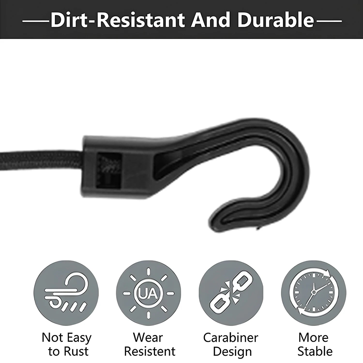 Heavy Duty Bungee Cords with Hooks Elastic Tie Down Straps for Car Roof Rack Motorcycle Luggage Cargo Net Camping Tent Rope
