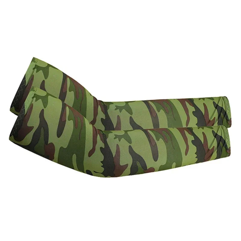 Camouflage Ice Silk Sleeve Cover Men Women Sun Protection Windproof Arm Sleeves Oversleeve for Outdoor Fishing camping Cycling