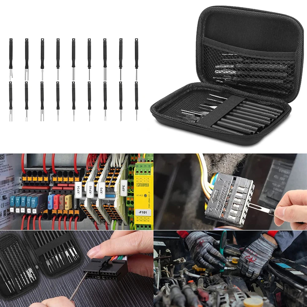 18 Pcs Car Cable Plug Removal Tool Pin Extractor Repair Remover Key Tools With Box Car Auto Cable Plug Remove Pin Puller
