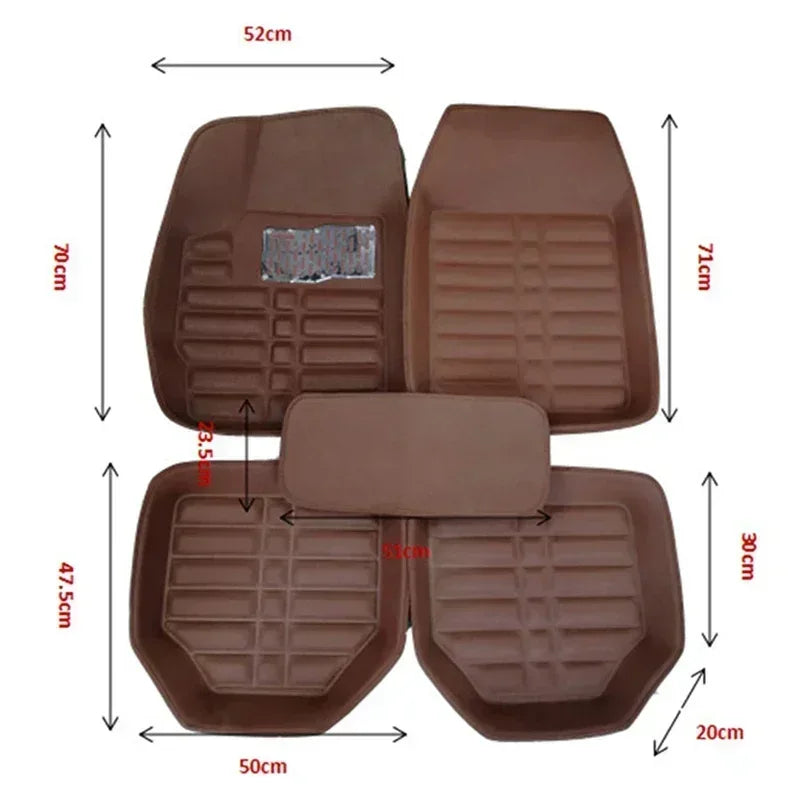 5pcs Premium Easy Clean Waterproof Auto Foot Pad Universal Waterproof PU Leather Durable Car Floor Mats Car Interior Amagi