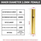 40Pcs Gold-Plated Bullet Banana Connectors, 2–8mm Pure Copper Plug Set for RC Brushless Motor & ESC Wiring