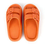 Men's Casual Simple Buckle Adjustable Eva One-Piece Double-Bar Flat Slip-On Slippers Suitable for Home and Outdoor Beach Sandals