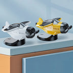 1PC Solar Energy Powered Rotating Propeller Fighter Ornaments Car Solar Decor Auto Interior Decoration Solar Aircraft Model