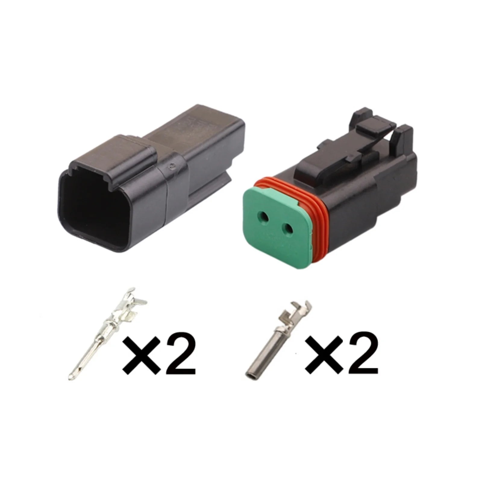 2-PIN Automotive Waterproof Sockets Car 1.6mm Male Female Wiring Harness Connector with Wires Black DT04-2P-E004 DT06-2S-P012