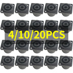 4/10/20PCS 4-Pin Neutrik Style Square Panel Mount Socket, Compact Locking Audio Connector for Power Amplifier and Stage Rack