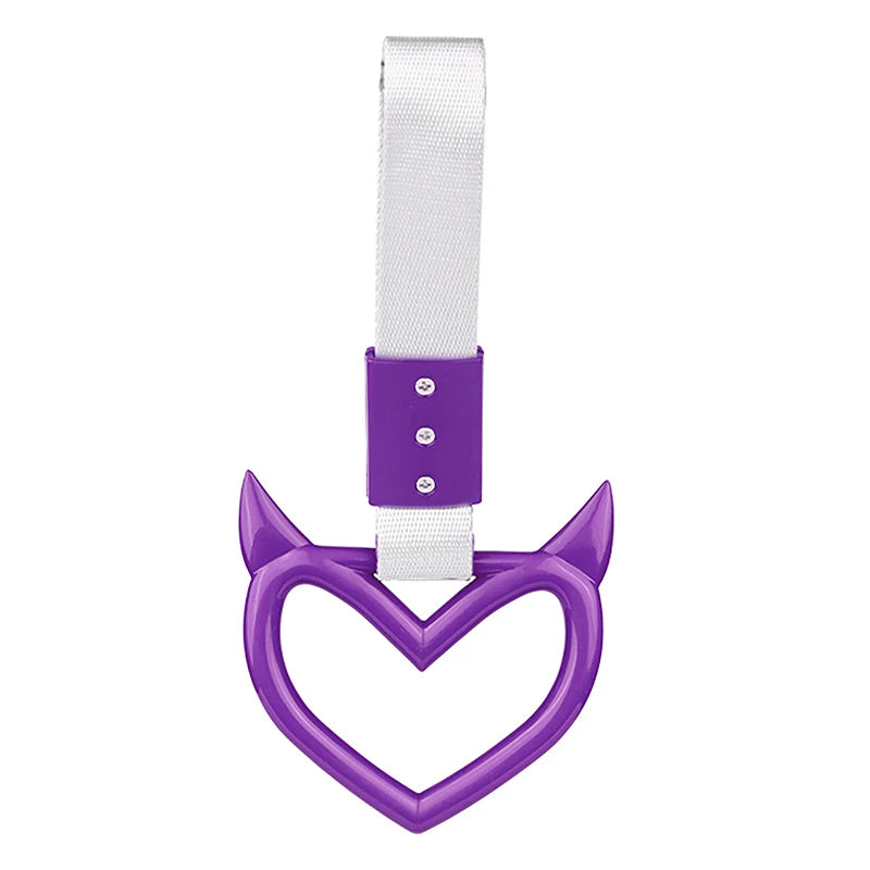 Colorful Car Tow Strap Tsurikawa Ring Heart JDM Train Bus Handle Hand Strap Styling Drift Charm Strap Auto Accessories